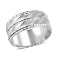 950 Platinum Double Wide Band Ring (Size 8.0) (8.80 g)