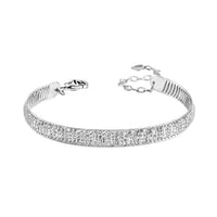 950 Platinum Diamond Cut Textured Bangle Bracelet (Size 7.50) 11.90 Grams