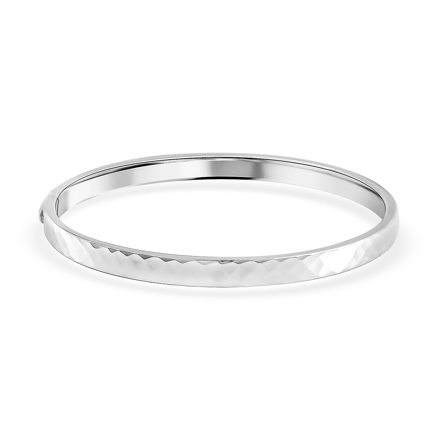 950 Platinum Diamond Cut Bangle Bracelet (6.50 In) (22.70 g)