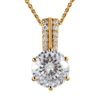 Moissanite 2.60 ctw Pendant in Vermeil Yellow G oldOver Sterling Silver