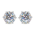 Moissanite Solitaire Stud Earrings in Platinum Over Sterling Silver 3.65 ctw - Sticky add to cart bar