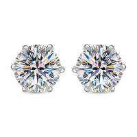 Moissanite Solitaire Stud Earrings in Platinum Over Sterling Silver 3.65 ctw