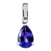 Luxoro 10K White Gold Premium Tanzanite and G-H I2 Diamond Pendant 2.05 ctw