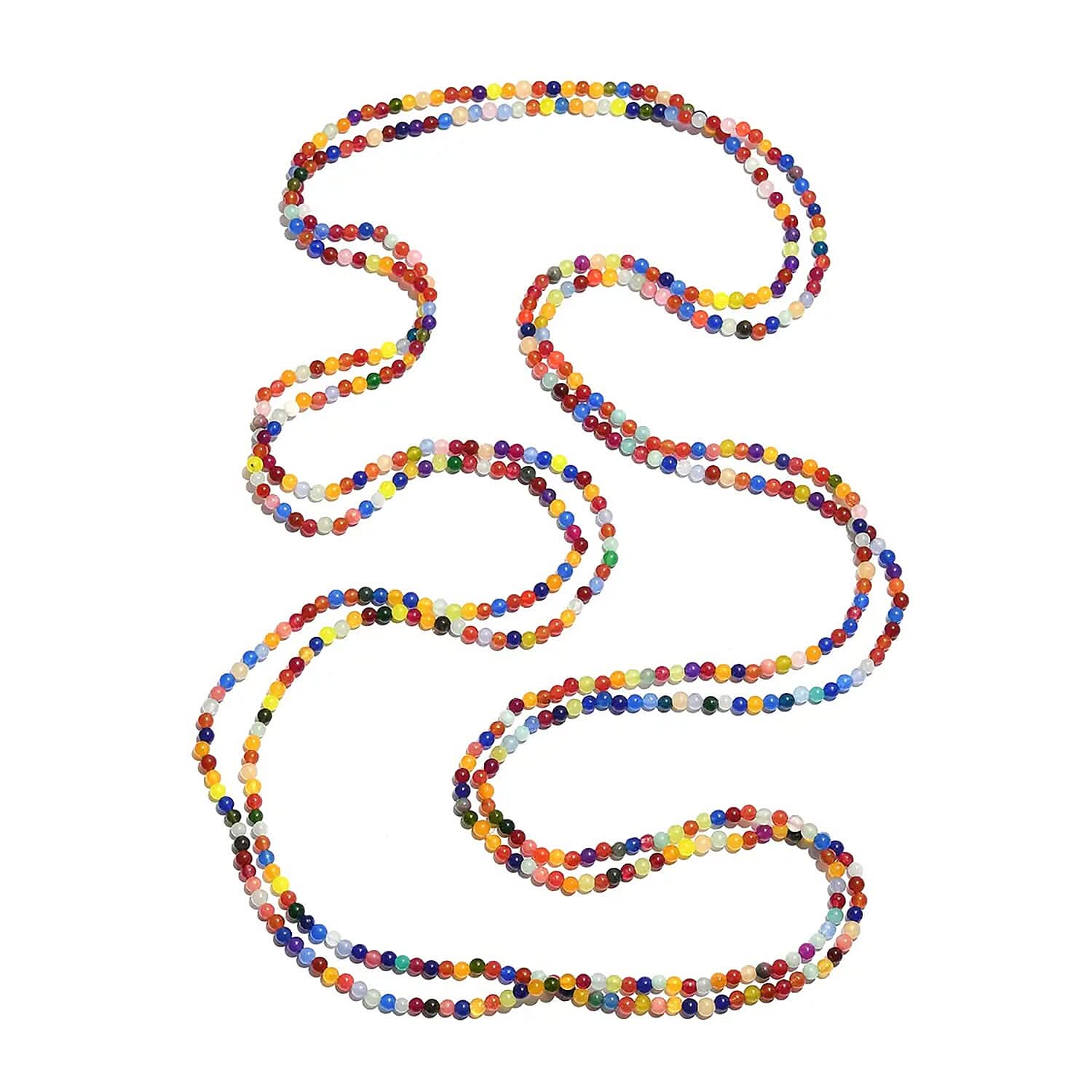 Multi Gemstone 350.00 ctw Beaded Endless Necklace 100 Inches