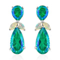 Peacock Quartz (Triplet) and Ethiopian Welo Opal Dangle Earrings in Platinum Over Sterling Silver 13.35 ctw - Sticky add to cart bar