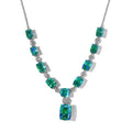 Peacock Quartz (Triplet) and White Zircon Necklace 18 Inches in Platinum Over Sterling Silver 28.35 ctw - Sticky add to cart bar