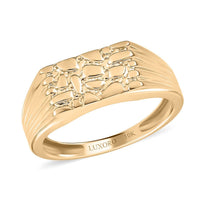 Luxoro 10K Yellow Gold Nugett Pattern Men's Ring (Size 10.0) (4 g) (Del. in 5-7 Days)