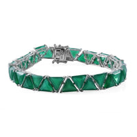 Verde Onyx Bracelet in Platinum Over Sterling Silver (6.50 In) 28.00 ctw