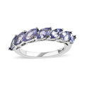 Tanzanite Half Eternity Band Ring in Platinum Over Sterling Silver (Size 10.0) 1.75 ctw - Sticky add to cart bar