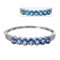 Color Change Fluorite (IR) Bangle Bracelet in Platinum Over Sterling Silver (7.25 In) 17.85 ctw - Sticky add to cart bar