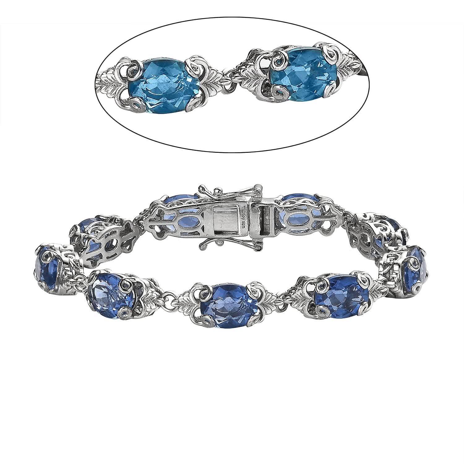 Color Change Fluorite (IR) Bracelet in Platinum Over Sterling Silver (6.50 In) 19.60 ctw