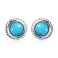 Sleeping Beauty Turquoise Solitaire Stud Earrings in Sterling Silver 1.00 ctw - Sticky add to cart bar
