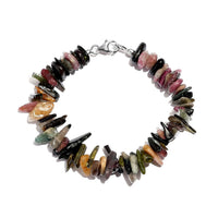 Multi-Tourmaline Chips Bracelet in Sterling Silver (7.25 In) 120.25 ctw