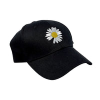 Flower Embroidered Baseball Cap - White/Yellow Flower