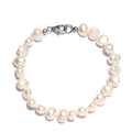 White Freshwater Pearl Bracelet in Sterling Silver (7.25 In) - Sticky add to cart bar