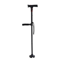 Soulsmart Black 2 Handles Foldable Smart Easy Up Cane with LED Light (2xAAA Batteries Not Included)