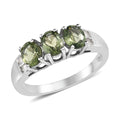 Green Apatite and Diamond Ring in Platinum Over Sterling Silver 1.15 ctw - Sticky add to cart bar