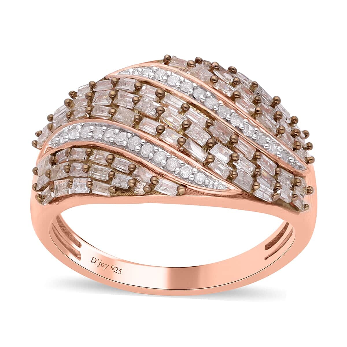 Natural Diamond Wave Ring