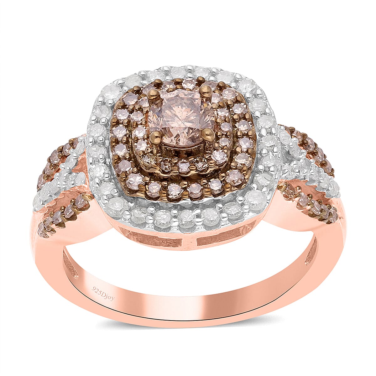 Diamond Ring in Vermeil Rose Gold Over Sterling Silver (Size 10.0) 1.00 ctw