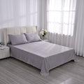 Set of 4 Light Grey Color Aloe Additive Sheets - Queen (Microfiber) - Sticky add to cart bar