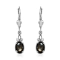 Bankacha Natural Black Star Sapphire Lever Back Earrings in Platinum Over Sterling Silver 2.50 ctw - Sticky add to cart bar