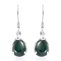 African Malachite Earrings in Platinum Over Sterling Silver 5.60 ctw - Sticky add to cart bar
