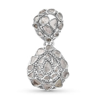 Polki Diamond Pendant in Platinum Over Sterling Silver 2.15 ctw