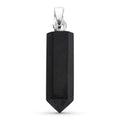 Black Shungite Pencil Shape Pendant in Sterling Silver 6.85 ctw - Sticky add to cart bar