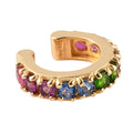 Multi Gemstone Open Band Rainbow Ear Cuff in Vermeil Yellow Gold Over Sterling Silver 1.65 ctw - Sticky add to cart bar