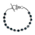 Teal Grandidierite and Natural White Zircon Fancy Bracelet in Platinum Over Sterling Silver (7.25 In) 5.20 ctw - Sticky add to cart bar