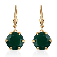 Verde Onyx Lever Back Earrings in Vermeil Yellow Gold Over Sterling Silver 8.00 ctw
