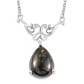 Matrix Silver Shungite Drop Necklace 18 Inches in Sterling Silver 3.90 ctw - Sticky add to cart bar