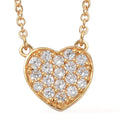 Simulated Diamond Cluster Necklace 18 Inches in 14K Yellow Gold Over Sterling Silver and Stainless Steel 1.10 ctw - Sticky add to cart bar