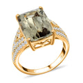 ILIANA 18K Yellow Gold AAA Turkizite and Diamond G-H SI Ring 5.85 Grams 9.00 ctw - Sticky add to cart bar