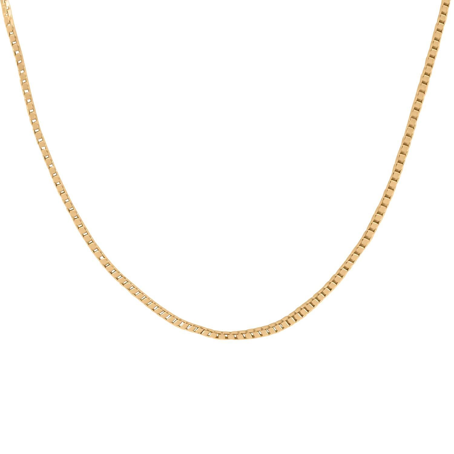 10K Yellow Gold 1mm Box Chain Necklace 20 Inches 1.3 Grams