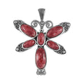 D'Joy Artisan Crafted Norwegian Thulite Dragonfly Pendant in Sterling Silver 19.80 ctw - Sticky add to cart bar