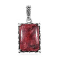 D'Joy Artisan Crafted Norwegian Thulite Solitaire Pendant in Sterling Silver 19.00 ctw - Sticky add to cart bar