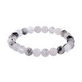 Black Rutilated Quartz Beaded Stretch Bracelet 102.00 ctw - Sticky add to cart bar
