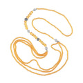 Blue Austrian Crystal Beaded Necklace 42 Inches in Silvertone - Sticky add to cart bar