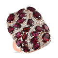 Premium Anthill Garnet and Moissanite Ring in Vermeil Rose Gold Over Sterling Silver 6.75 ctw - Sticky add to cart bar