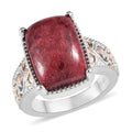 Karis Norwegian Thulite Solitaire Ring in 18K RG Plated and Platinum Bond 7.35 ctw - Sticky add to cart bar