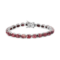 Premium Norwegian Thulite Bracelet in Platinum Over Sterling Silver (6.50 In) 23.50 ctw