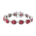 Premium Norwegian Thulite Bracelet in Platinum Over Sterling Silver (6.50 In) 34.40 ctw - Sticky add to cart bar