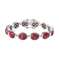 Premium Norwegian Thulite Bracelet in Platinum Over Sterling Silver (6.50 In) 34.40 ctw