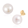 10K Yellow Gold White Edison Pearl Solitaire Stud Earrings - Sticky add to cart bar