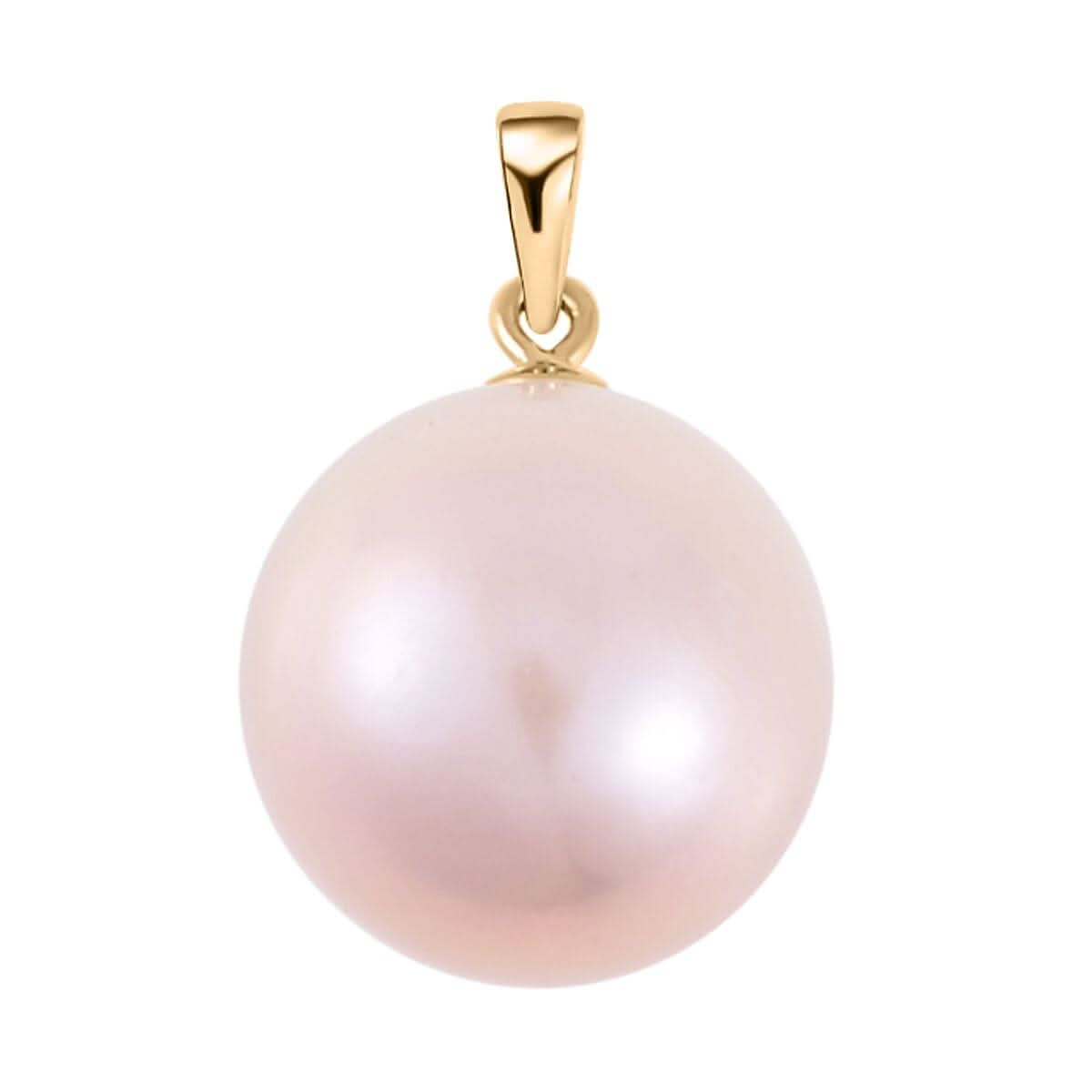 10K Yellow Gold Purple Edison Pearl Solitaire Pendant