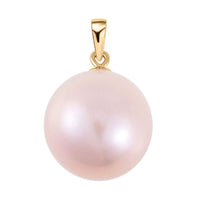 10K Yellow Gold Purple Edison Pearl Solitaire Pendant