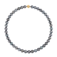14K Yellow Gold Tahitian Cultured Pearl Necklace 18 Inches