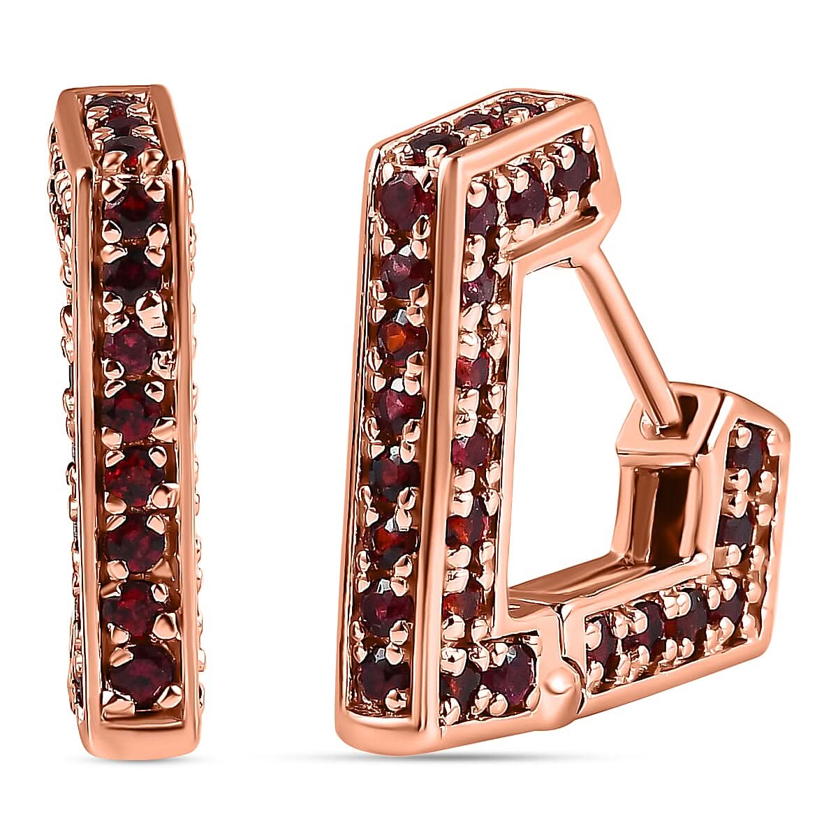Premium Anthill Garnet Earrings in Vermeil Rose Gold Over Sterling Silver 2.35 ctw