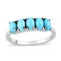 Sleeping Beauty Turquoise 5 Stone Ring in Stainless Steel 1.00 ctw - Sticky add to cart bar